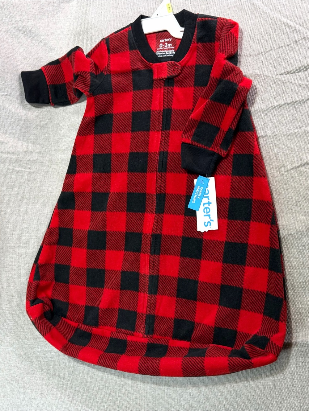 Carter’s Red and Black Buffalo Plaid Baby Sleep Sack